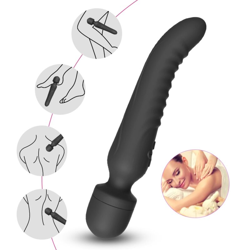 ARMONY - MISSION MASSAGER &amp; VIBRATOR MET HITTE-EFFECT, ZWART