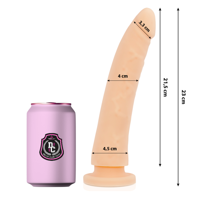 DELTA CLUB - REALISTISCHE NATUURLIJKE MEDISCHE SILICONEN DILDO 23 CM -O- 4.5 CM