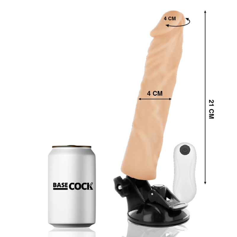 BASECOCK - REALISTISCHE VIBRATOR NATUURLIJKE AFSTANDSBEDIENING 21 CM -O- 4 CM