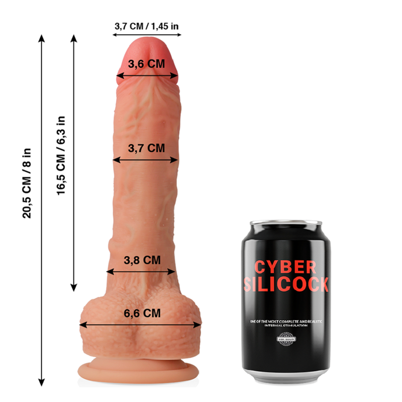 CYBER SILICOCK - CONNOR REALISTISCHE VLOEIBARE SILICONEN 20,5 CM -O- 3,7 CM