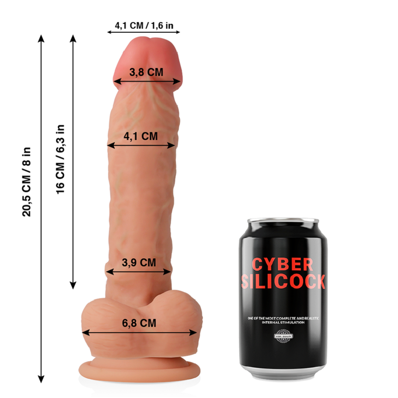 CYBER SILICOCK - MAGNUS REALISTISCHE VLOEIBARE SILICONEN 20,5 CM -O- 4,1 CM