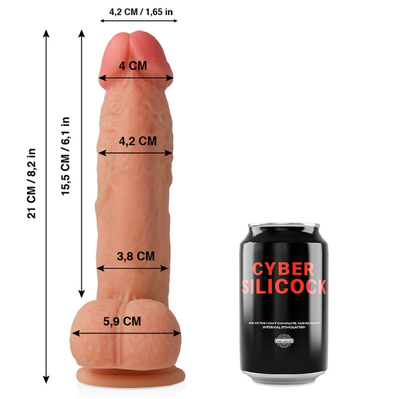 CYBER SILICOCK - REALISTISCHE SAUL VLOEIBARE SILICONEN 21 CM -O- 4.2 CM