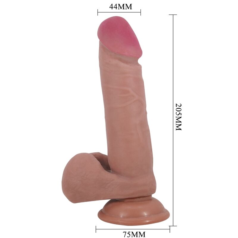 PRETTY LOVE - SLIDING SKIN SERIE REALISTISCHE DILDO MET ZUIGNAP NATUURLIJKE GLIJDENDE HUID 20,5 CM