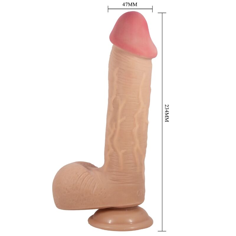 PRETTY LOVE - SLIDING SKIN SERIE REALISTISCHE DILDO MET ZUIGNAP NATUURLIJKE GLIJDENDE HUID 23,4 CM