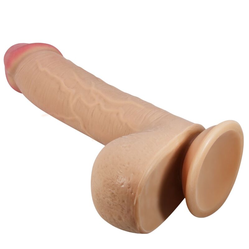 PRETTY LOVE - SLIDING SKIN SERIE REALISTISCHE DILDO MET ZUIGNAP NATUURLIJKE GLIJDENDE HUID 23,4 CM