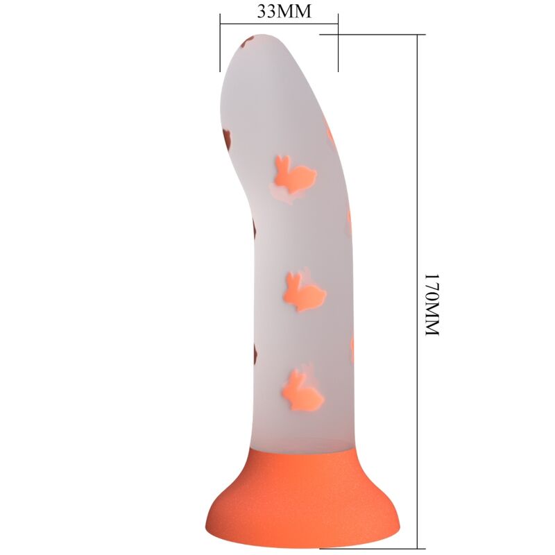 PRETTY LOVE - MAGISCHE NACHTVAL NIET-TRILENDE LICHTGEVENDE ORANJE DILDO