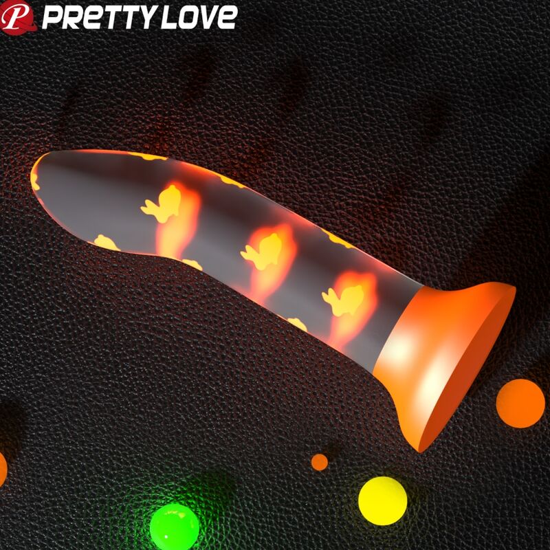 PRETTY LOVE - MAGISCHE NACHTVAL NIET-TRILENDE LICHTGEVENDE ORANJE DILDO