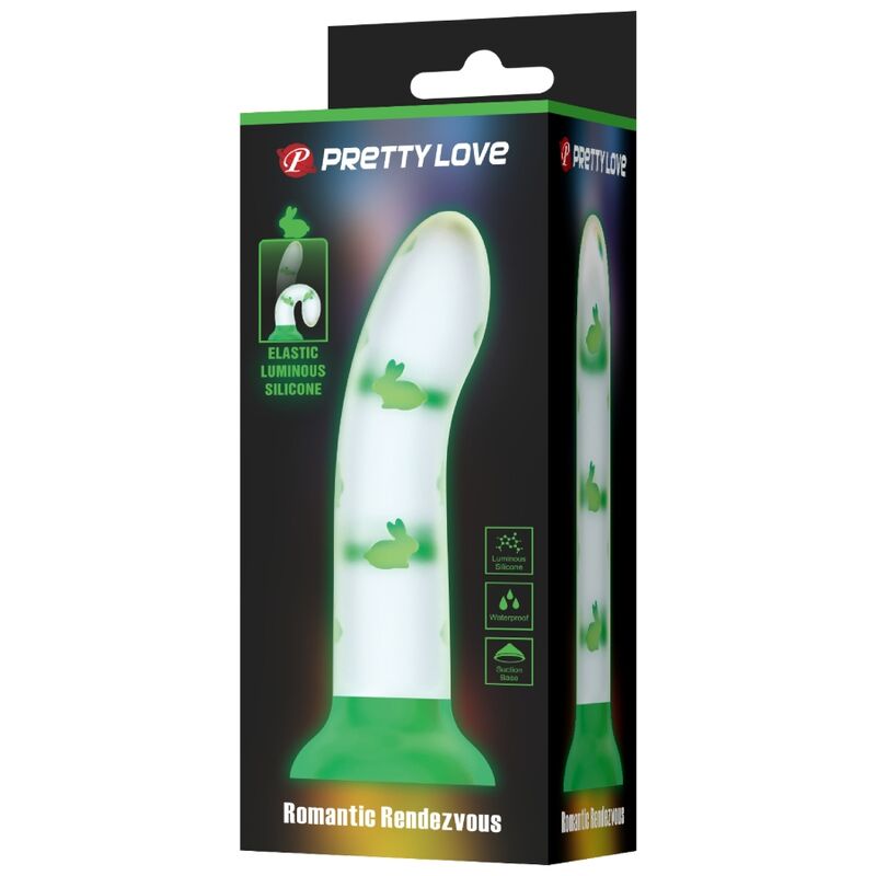 PRETTY LOVE - MAGISCHE NACHTVAL GROENE LICHTGEVENDE DILDO ZONDER VIBRATIE