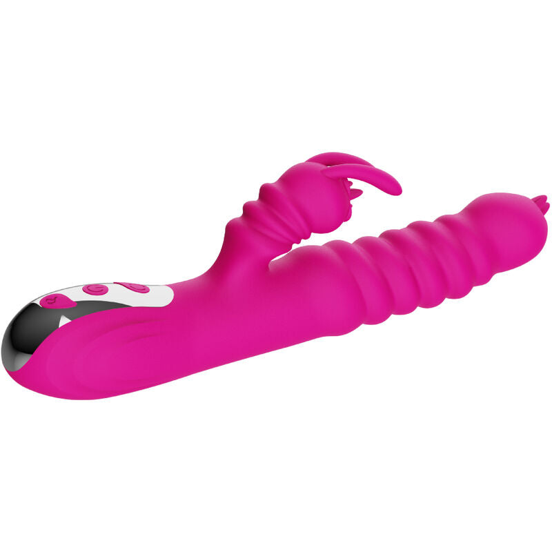 ARMONY - MULTIFUNCTIONELE KONIJNENVIBRATOR MET DUBBELE TONG EN WARMTE-EFFECT, FUCHSIA