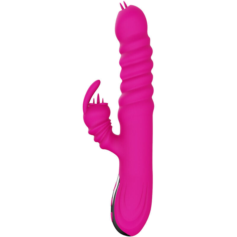 ARMONY - MULTIFUNCTIONELE KONIJNENVIBRATOR MET DUBBELE TONG EN WARMTE-EFFECT, FUCHSIA