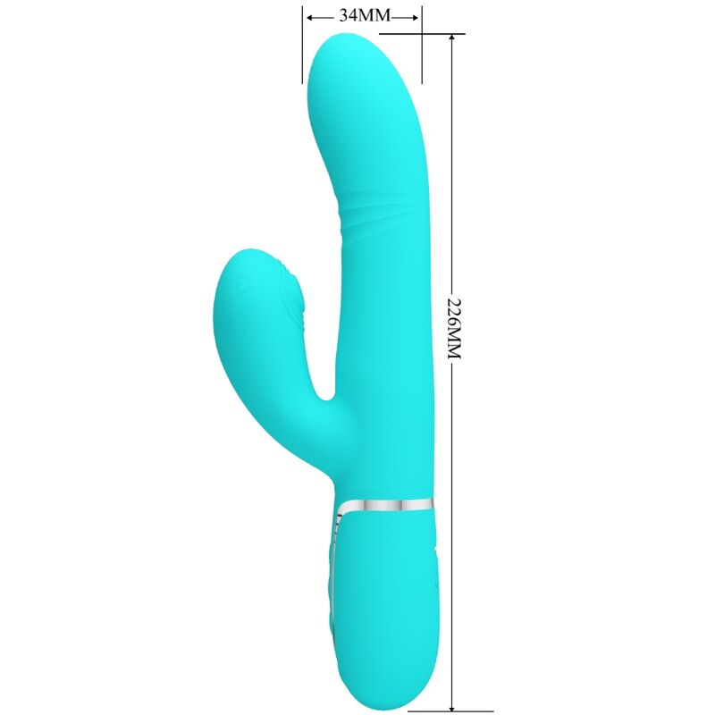 PRETTY LOVE - MULTIFUNCTIONELE G-SPOT VIBRATOR, AQUA GREEN