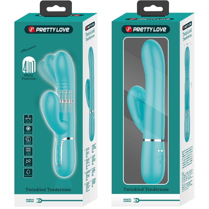 PRETTY LOVE - MULTIFUNCTIONELE G-SPOT VIBRATOR, AQUA GREEN