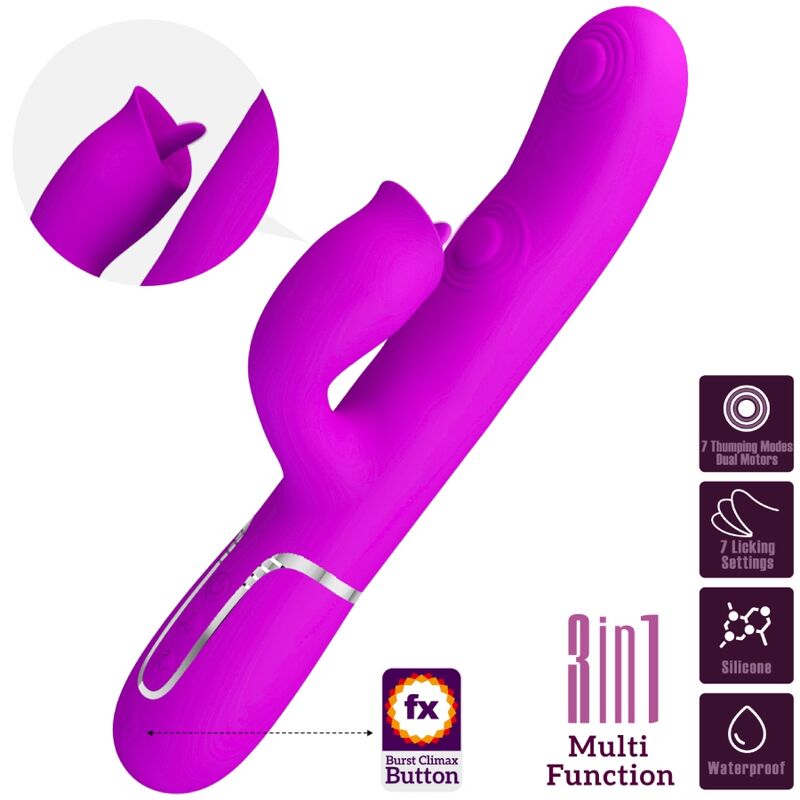 PRETTY LOVE - KONIJNENVIBRATOR MET FUCHSIA LIKKEN