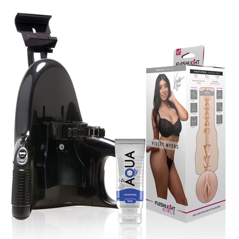 FLESHLIGHT - VIOLET MYERS WAIFU + UNIVERSAL LANCERING + AQUA QUALITY GLIJMIDDEL 50 ML
