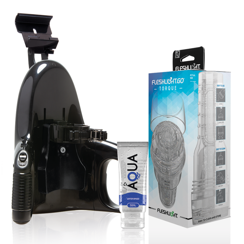 FLESHLIGHT - GO TORQUE ICE MASTURBADOR + UNIVERSAL LAUNCH + AQUA QUALITY GLIJMIDDEL 50 ML
