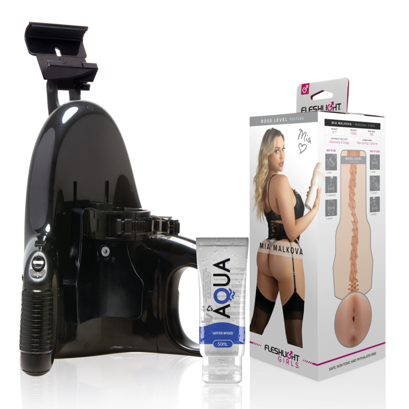 FLESHLIGHT - MIA MALKOVA BOSS LEVEL + UNIVERSAL LAUNCH + AQUA QUALITY GLIJMIDDEL 50 ML