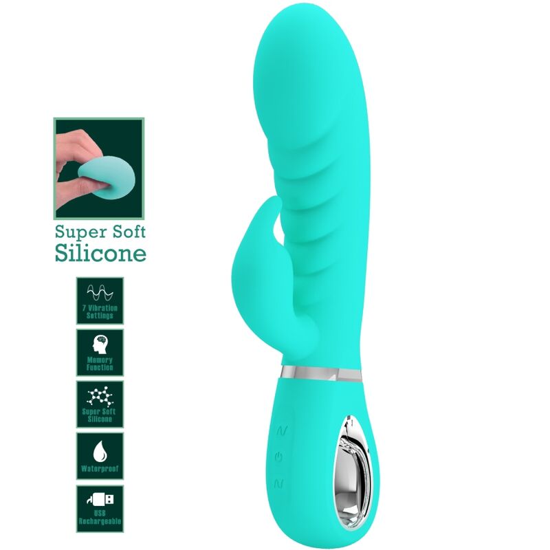PRETTY LOVE - PRESCOTT MULTIFUNCTIONELE G-SPOT VIBRATOR AQUA GREEN