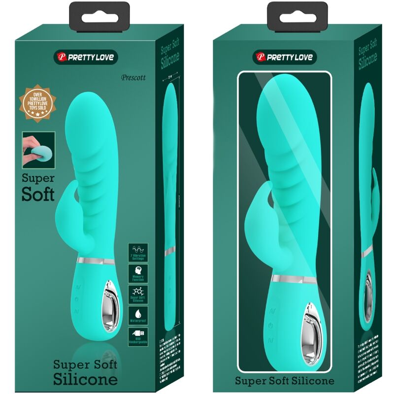 PRETTY LOVE - PRESCOTT MULTIFUNCTIONELE G-SPOT VIBRATOR AQUA GREEN