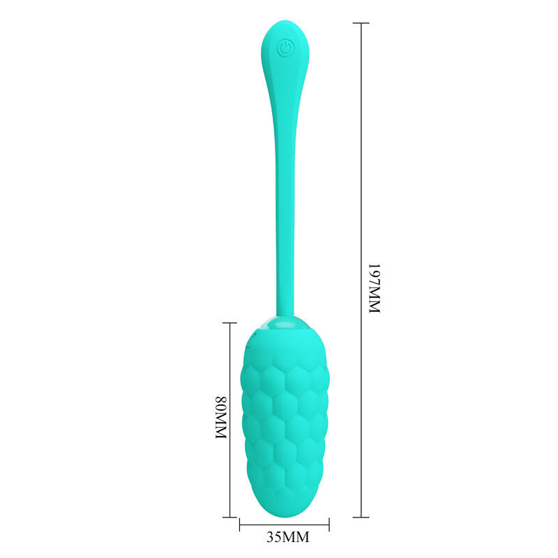 PRETTY LOVE - OPLAADBAAR MARINE GETEXTUREERD VIBREREND EI, AQUA GROEN
