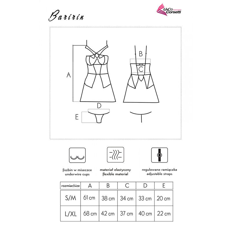 LIVCO CORSETTI FASHION - BARIRIN LC 90633 FALDA + PANTY NEGRO