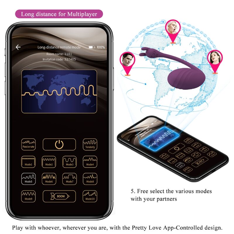 PRETTY LOVE - CATALINA VIBRATOR APP AFSTANDSBEDIENING LILAC