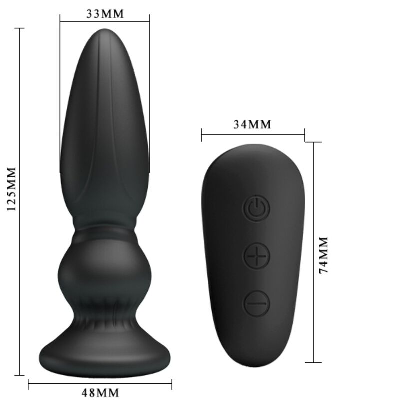 MR PLAY - KRACHTIGE VIBRATOR MET AFSTANDSBEDIENING, ANALE PLUG, ZWART