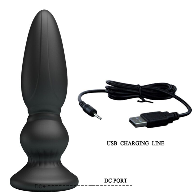 MR PLAY - KRACHTIGE VIBRATOR MET AFSTANDSBEDIENING, ANALE PLUG, ZWART