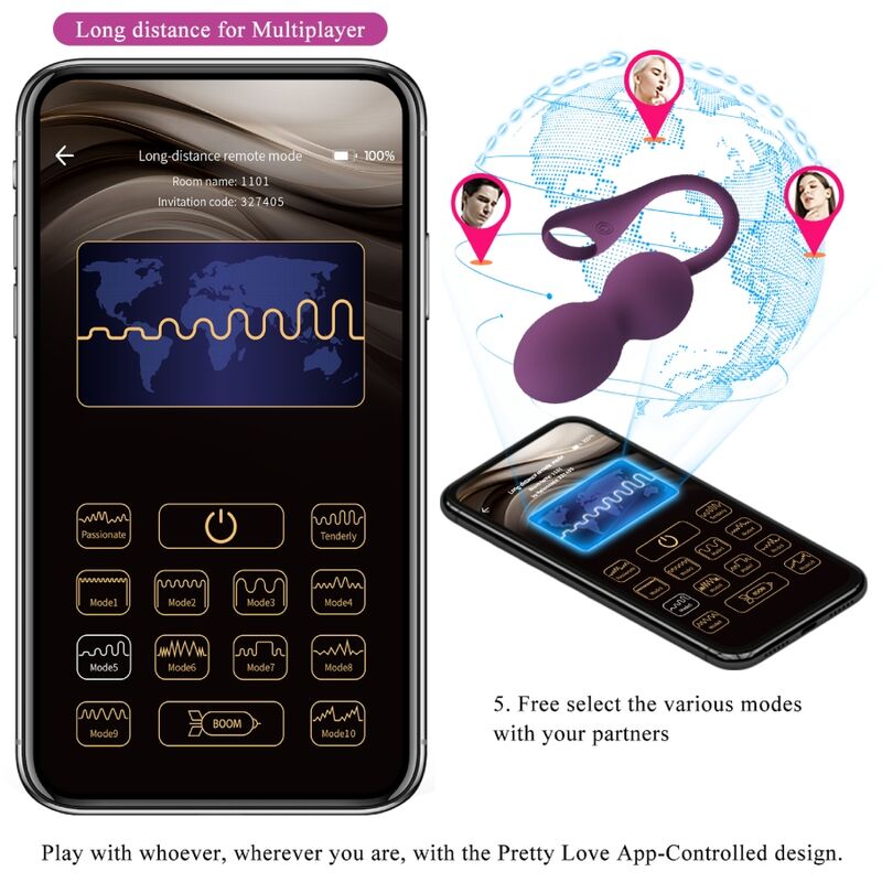 PRETTY LOVE - ELVIRA KEGEL BALLEN APP AFSTANDSBEDIENING PAARS