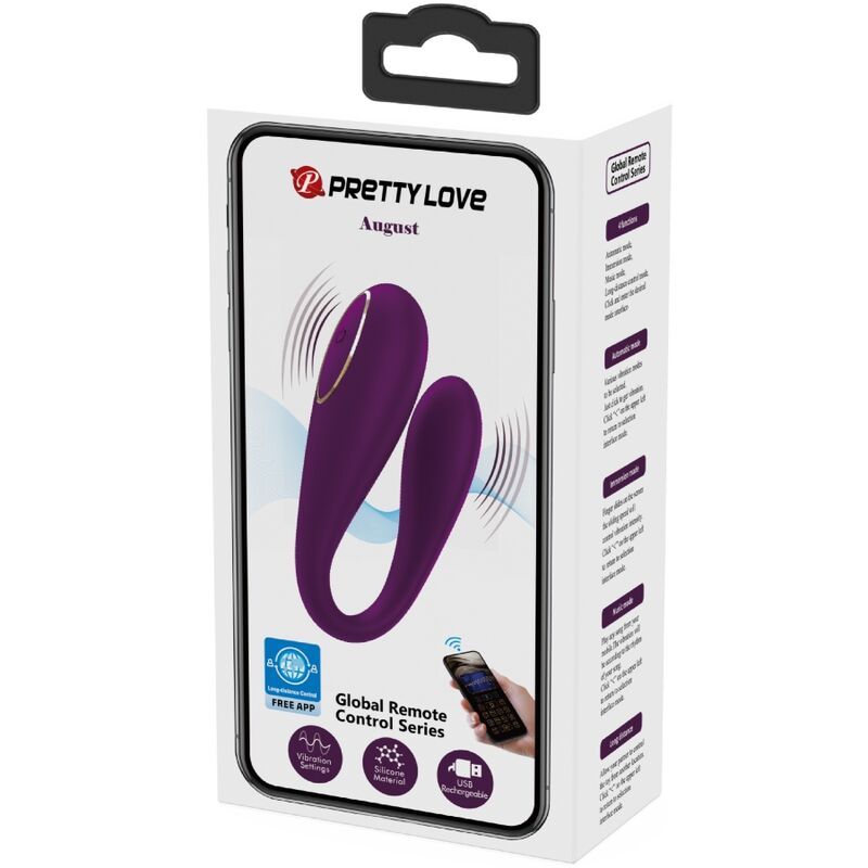 PRETTY LOVE - AUGUST DOUBLE PLEASURE VIBRATOR APP AFSTANDSBEDIENING