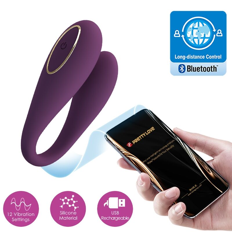 PRETTY LOVE - AUGUST DOUBLE PLEASURE VIBRATOR APP AFSTANDSBEDIENING
