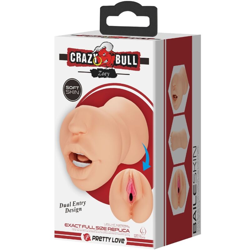CRAZY BULL - ZOEY DUBBEL-INGANG VAGINA-VORMIGE MASTUBATOR