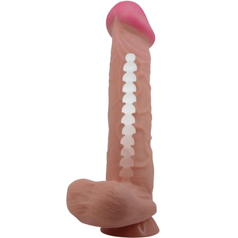 PRETTY LOVE - SLIDING SKIN SERIE REALISTISCHE DILDO MET ZUIGNAP SLIDING SKIN BRUIN 26 CM