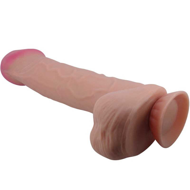 PRETTY LOVE - SLIDING SKIN SERIE REALISTISCHE DILDO MET ZUIGNAP SLIDING SKIN BRUIN 26 CM