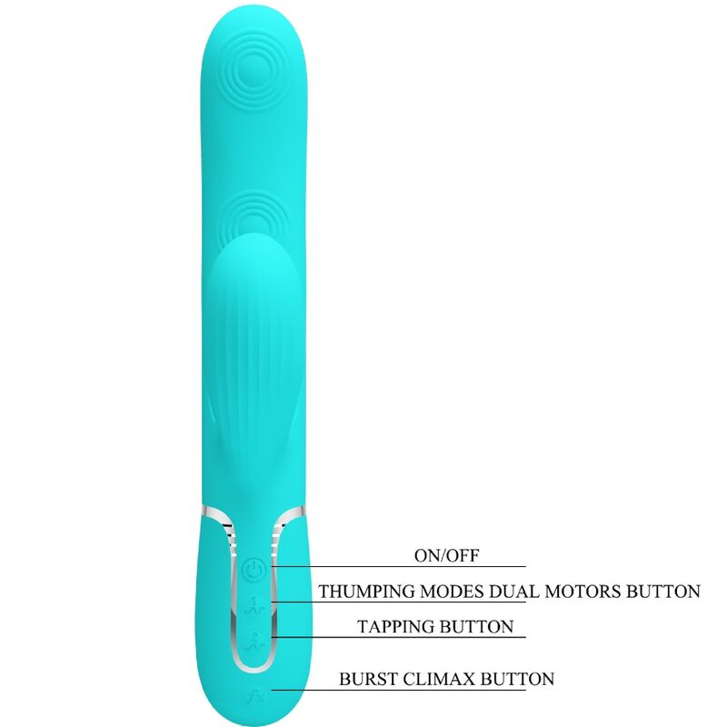 PRETTY LOVE - PERLITA 3-IN-1 MULTIFUNCTIONELE G-SPOT VIBRATOR, AQUA GREEN