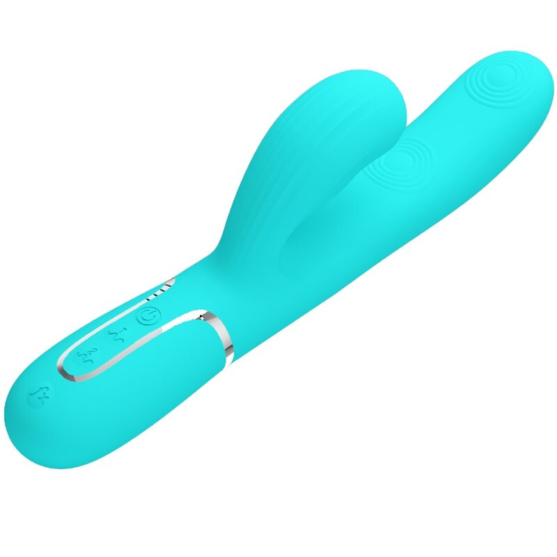 PRETTY LOVE - PERLITA 3-IN-1 MULTIFUNCTIONELE G-SPOT VIBRATOR, AQUA GREEN