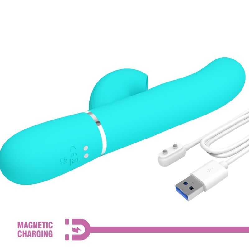 PRETTY LOVE - PERLITA 3-IN-1 MULTIFUNCTIONELE G-SPOT VIBRATOR, AQUA GREEN