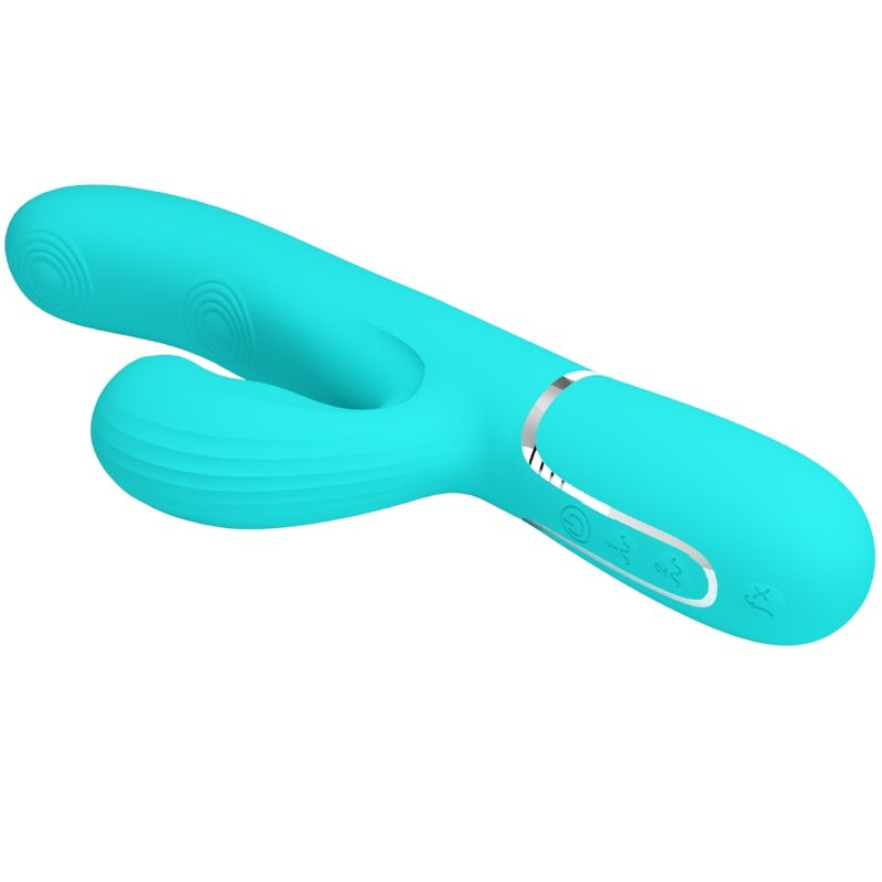 PRETTY LOVE - PERLITA 3-IN-1 MULTIFUNCTIONELE G-SPOT VIBRATOR, AQUA GREEN