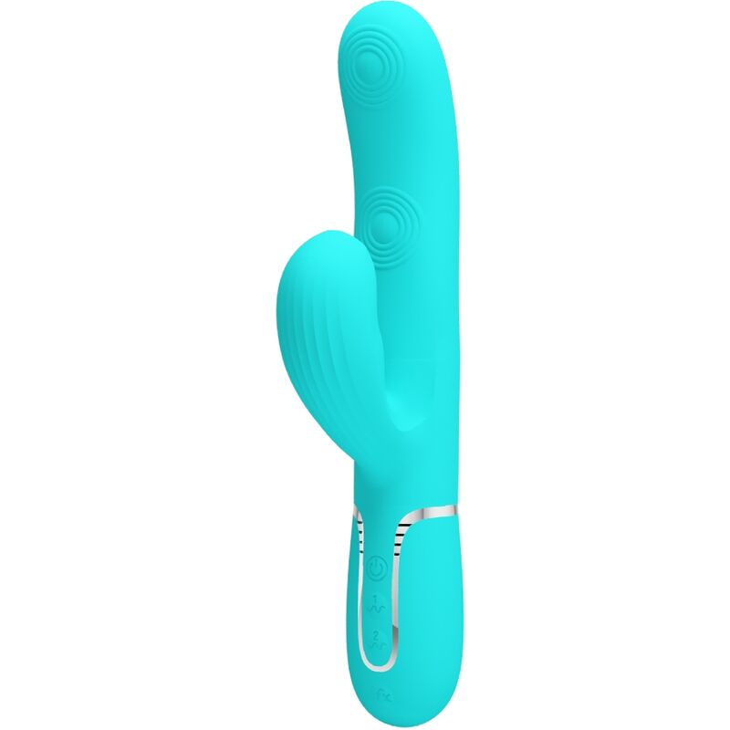 PRETTY LOVE - PERLITA 3-IN-1 MULTIFUNCTIONELE G-SPOT VIBRATOR, AQUA GREEN