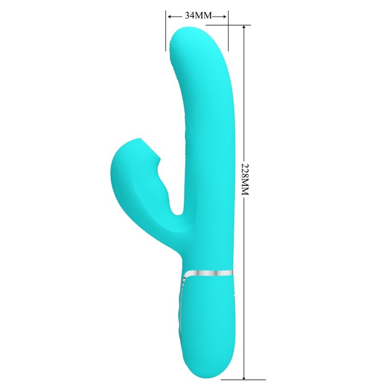 PRETTY LOVE - PERLITA 3-IN-1 MULTIFUNCTIONELE G-SPOT VIBRATOR, AQUA GREEN