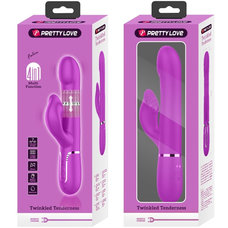 PRETTY LOVE - KONIJNENVIBRATOR MET VIOLETTE PARELS