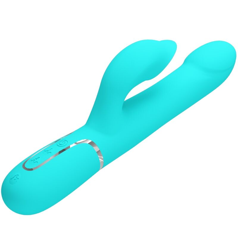 PRETTY LOVE - KONIJNENVIBRATOR MET AQUATISCHE GROENE PARELS