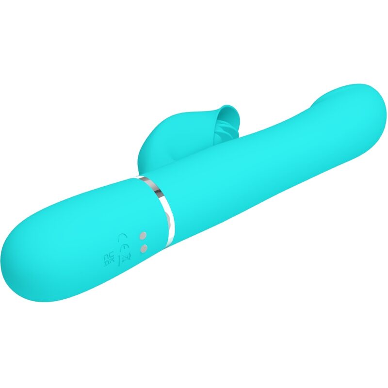 PRETTY LOVE - KONIJNENVIBRATOR MET AQUATISCHE GROENE PARELS