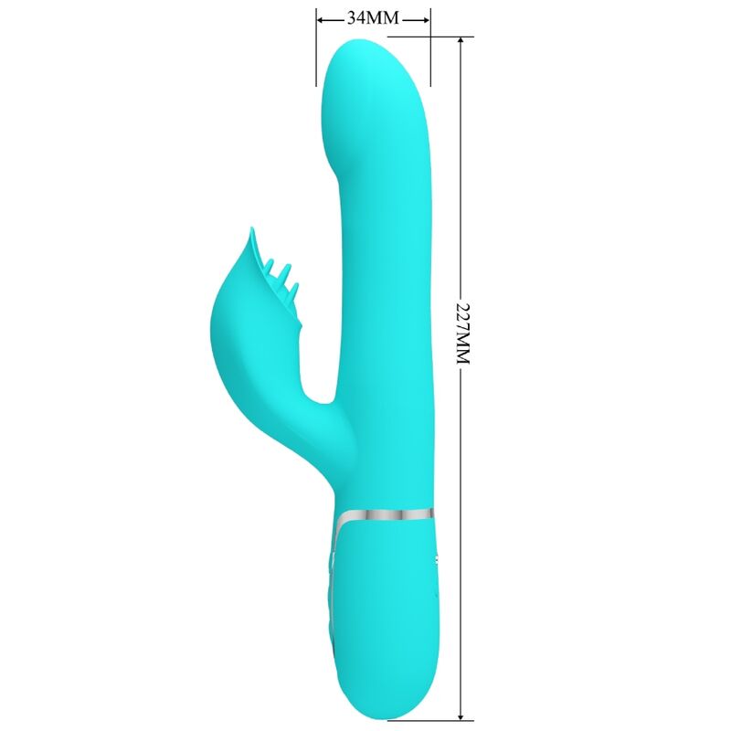 PRETTY LOVE - KONIJNENVIBRATOR MET AQUATISCHE GROENE PARELS