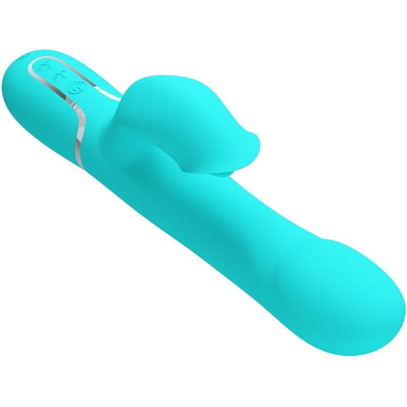 PRETTY LOVE - KONIJNENVIBRATOR MET AQUATISCHE GROENE PARELS