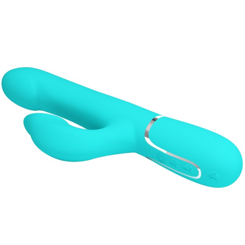 PRETTY LOVE - KONIJNENVIBRATOR MET AQUATISCHE GROENE PARELS