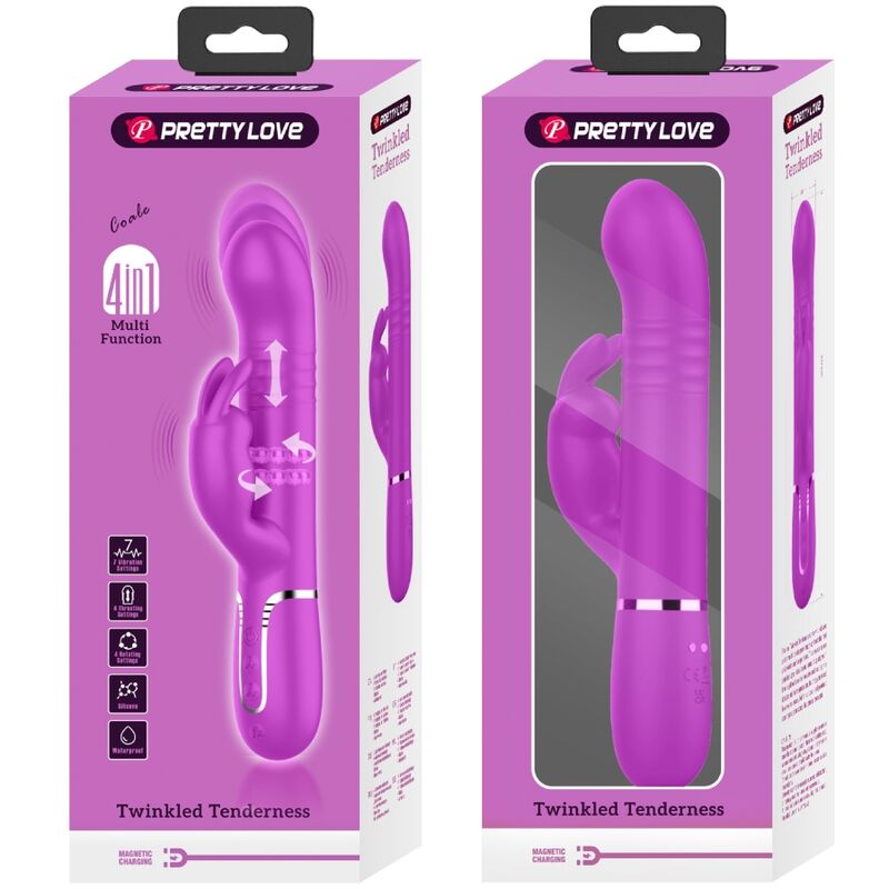 PRETTY LOVE - COALE KONIJN VIBRATOR MET PAARSE PARELS