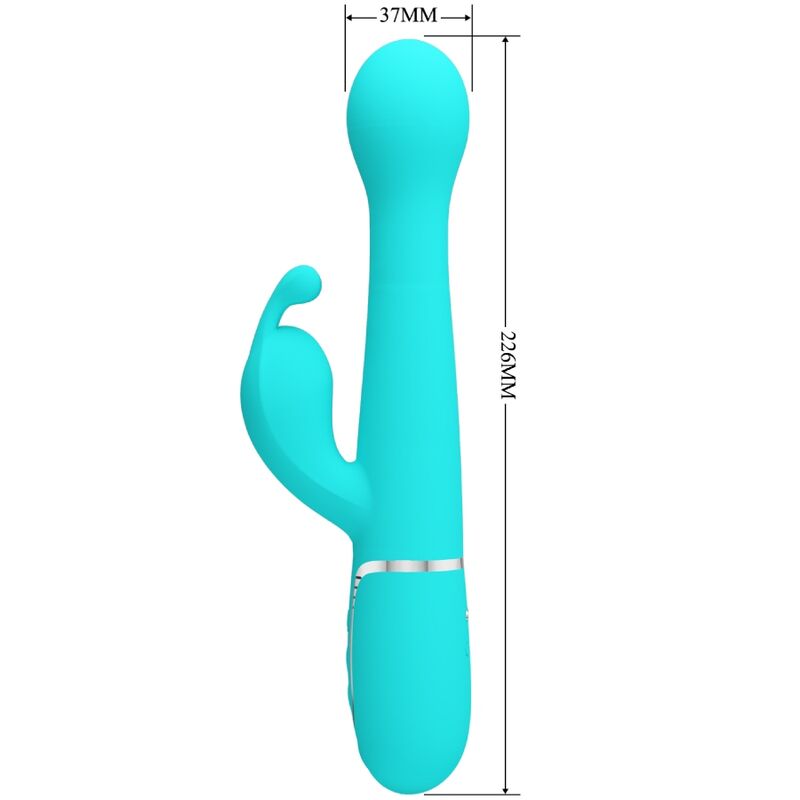 PRETTY LOVE - DEJON RABBIT 3 IN 1 MULTIFUNCTIONELE VIBRATOR AQUA GREEN