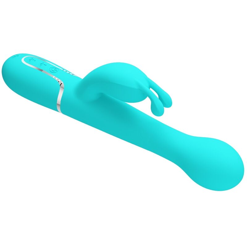 PRETTY LOVE - DEJON RABBIT 3 IN 1 MULTIFUNCTIONELE VIBRATOR AQUA GREEN