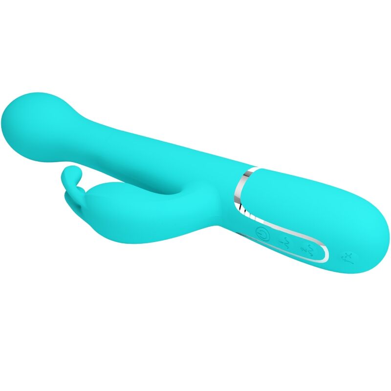 PRETTY LOVE - DEJON RABBIT 3 IN 1 MULTIFUNCTIONELE VIBRATOR AQUA GREEN