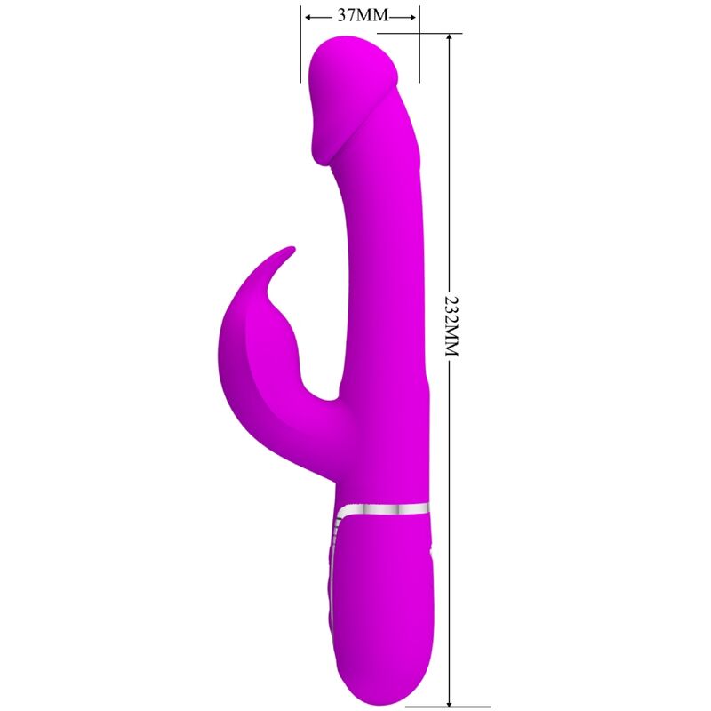 PRETTY LOVE - KAMPAS 3-IN-1 MULTIFUNCTIONELE KONIJNENVIBRATOR MET FUCHSIA TONG